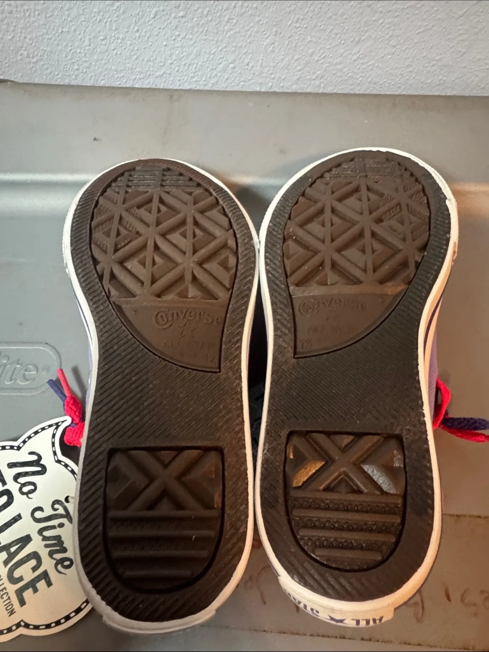 Converse Kids slip on Sneakers in Purple with Pink Accents